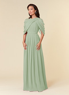Azazie Olena Mother of the Bride Dresses Dusty Sage A-Line Sequins Chiffon Dress image3