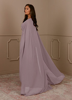 Azazie Isa Mother of the Bride Dresses Dusk A-Line V-Neck Pleated Chiffon Dress image3