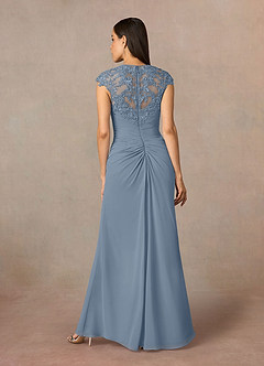 Azazie Birdie Mother of the Bride Dresses Dusty Blue A-Line Queen Anne Sequins Chiffon Dress image5