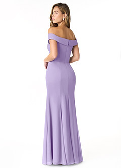 Azazie Lecia Bridesmaid Dresses Lilac Empire Off-The-Shoulder Pleated Chiffon Convertible Dress image5