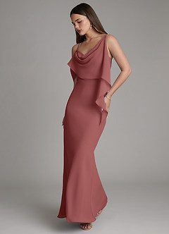 Azazie Yura Bridesmaid Dresses Amethyst Mermaid Off the Shoulder Chiffon Dress image1