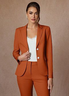 front Whitney Spalona Pomarańcza Kombinezon Ze Spodniami O Pełnej Długości I Rozciągliwym Splocie