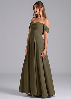 Azazie Almina Bridesmaid Dresses Willow Green A-Line Off the Shoulder Chiffon Convertible Dress image6