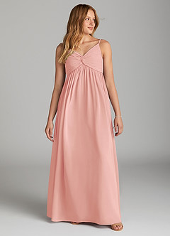 Azazie Raychel Junior Auburn A-Line Pleated Chiffon Dress image4