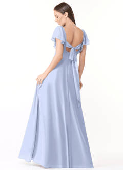 Azazie Syenna Abiti da Damigella Abito A-Line in Chiffon Increspato Ghiaccio image2