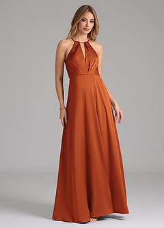 Azazie Evalleen Brautjungfernkleider A-Linie Plissee Stretch-Satin Kleid Kanel image3