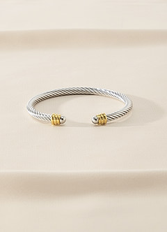 Mixed Metal Twisted Bangle