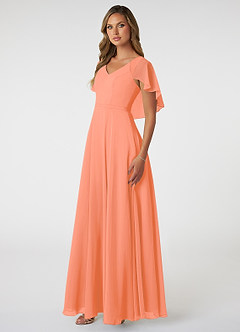 Azazie Jamie Bridesmaid Dresses Sunset A-Line Chiffon Dress image3