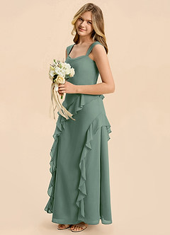 Azazie Sloane Junior Eucalyptus A-Line Sweetheart Neckline Chiffon Dress image5
