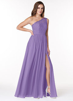 Azazie Demi Bridesmaid Dresses Tahiti A-Line One Shoulder Chiffon Dress image4