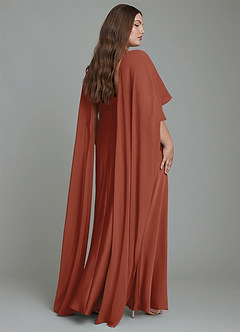 Azazie Stefania Bridesmaid Dresses Auburn A-Line Stretch Satin Dress image8