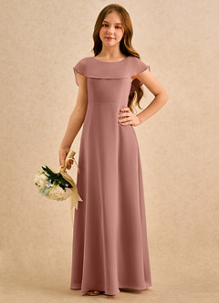 Azazie Kittie Girls Formal Flower Girl Klänningar Klä A-Line i Chiffong image5