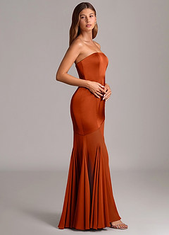 Azazie Uma Bridesmaid Dresses Paprika Mermaid Strapless Chiffon Convertible Dress image4