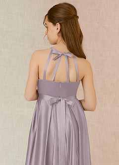 Azazie Arianthe Junior Dusk A-Line with Pockets Matte Satin Dress image7