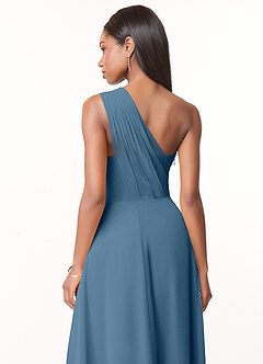 Azazie Ashley Bridesmaid Dresses Bermuda A-Line Ruched Chiffon Dress image3