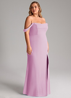 Azazie Saige Bridesmaid Dresses Candy Pink A-Line Off the Shoulder Chiffon Convertible Dress image12