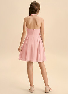 Azazie Kady Junior Rosette A-Line Sweetheart Neckline Chiffon Dress image2