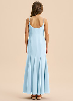 Azazie Evey Junior Abito Sirena in Chiffon Plissettato Azzurro image2