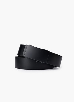 front Men's Leather Box Buckle Belt