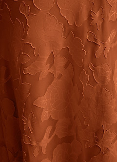 Azazie Emerson Vestidos de madrinha de casamento Vestido Laranja Queimada de Esgotamento Floral de sereia com Fora do ombro image3