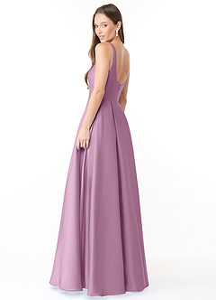Azazie Neve Robes de demoiselle d'honneur Robe Princesse en Satin extensible avec poches Glycine image4