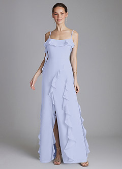 Azazie Malia Bridesmaid Dresses Lavender Sheath Ruched Chiffon Dress image4