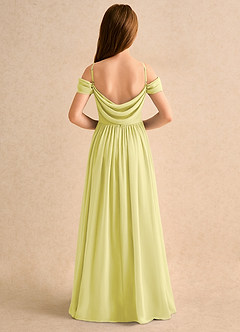 Azazie Shia Junior Formal Flower Girl Dresses Lemon Sorbet A-Line Off the Shoulder Chiffon Dress image1