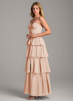 Azazie Alanna Bridesmaid Dresses English Rose A-Line Sweetheart Neckline Chiffon Dress image6