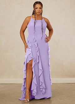 Christian Siriano Bridal for Azazie 1006 Bridesmaid Dresses Lilac Mermaid Ruched Chiffon Dress image8