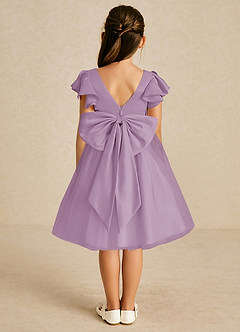 Azazie Kaeya Flower Girl Dresses Wisteria A-Line Bow Tulle Dress image1
