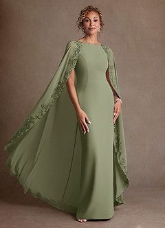 Azazie Artemisia Mother of the Bride Dresses Pistachio Sheath Lace Chiffon Dress image5