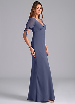 Azazie Pheby Bridesmaid Dresses Stormy A-Line Pleated Chiffon Dress image5