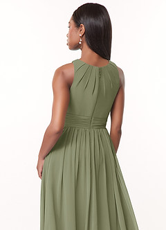 Azazie Harper At-home Try On Dresses Wisteria A-Line Pleated Chiffon Dress image4