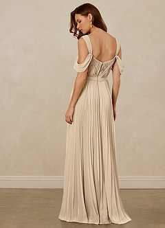 Christian Siriano Bridal for Azazie 1013 Bridesmaid Dresses Champagne A-Line Off the Shoulder Chiffon Dress image4