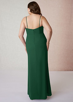Azazie Tayla Final Sale Dark Green Sheath Chiffon Dress image7