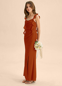 Azazie Jessamine Junior Paprika Mermaid Sweetheart Neckline Chiffon Dress image5