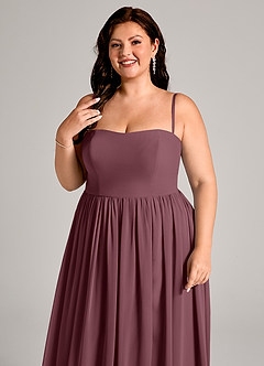 Azazie Calianna Bridesmaid Dresses Sangria A-Line Off the Shoulder Chiffon Convertible Dress image11
