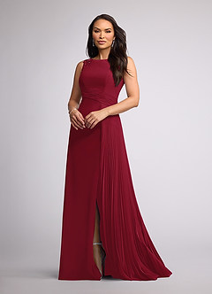 Azazie Galvan Mother of the Bride Dresses Burgundy A-Line Sequins Chiffon Dress image1