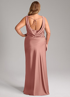Azazie Rylina Bridesmaid Dresses Rosette Mermaid Stretch Satin Dress image8