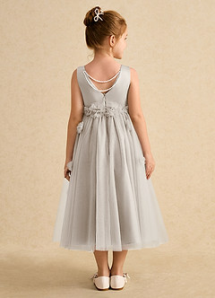 Azazie Lux Flower Girl Dresses Frost A-Line Beaded Tulle Dress image2