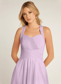 Azazie Claudia Bridesmaid Dresses Frosted Lilac A-Line Sweetheart Neckline Chiffon Dress image5