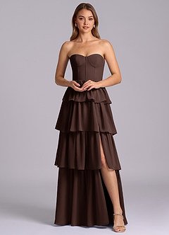 Azazie Faye Bridesmaid Dresses Ganache A-Line Sweetheart Neckline Chiffon Dress image6