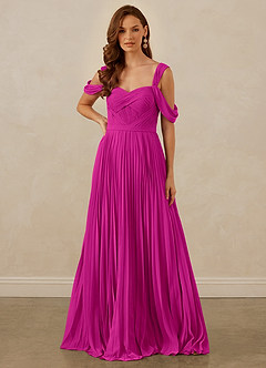 Christian Siriano Bridal for Azazie 1013 Bridesmaid Dresses Fuchsia A-Line Off the Shoulder Chiffon Dress image8