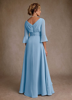 Azazie Eire Suknie dla Matki Panny Młodej Linia A Pofałdowany Szyfon Długość podłogi Sukienka image2