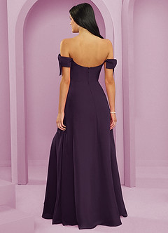 Barbie ♥ Azazie Bridesmaid Dresses Plum A-Line Off the Shoulder Chiffon Convertible Dress image9