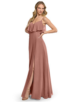 Azazie Jean Bridesmaid Dresses Cedar Rose A-Line Chiffon Convertible Dress image3