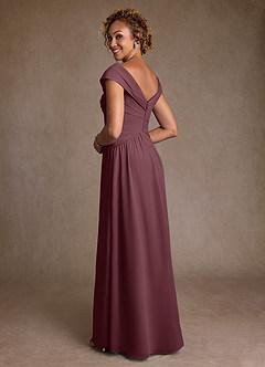 Azazie Myrtle Mother of the Bride Dresses Sangria A-Line Pleated Chiffon Dress image2