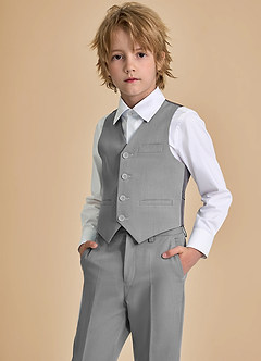 front Oliver Boys Grey 5-Piece Suit
