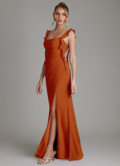Azazie Jessamine Bridesmaid Dresses Paprika Mermaid Corset Chiffon Dress image5