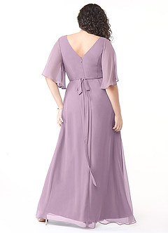 Azazie Cierra Bridesmaid Dresses A-Line V-Neck Chiffon Floor-Length Dress image12